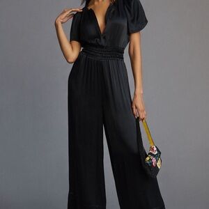 Anthropologie Maeve Somerset Black Jumpsuit Sz L
